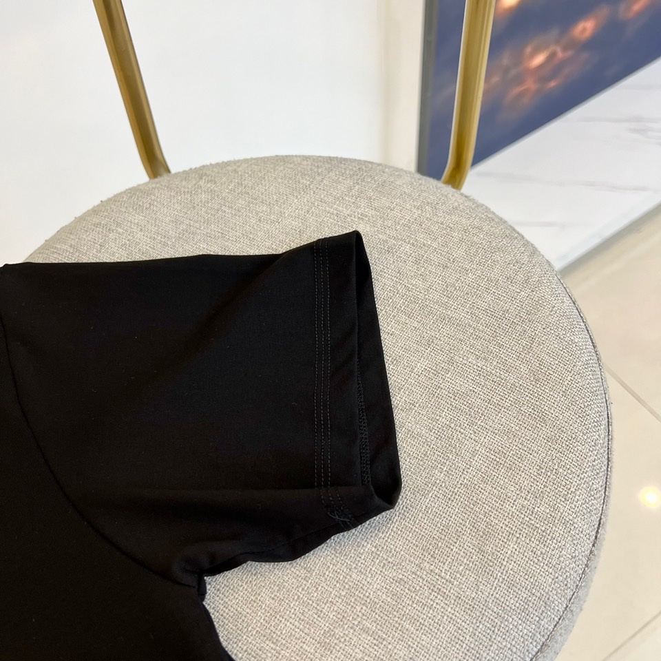 頂級高仿蒙口春夏男士立體logo刺繡圓領短袖T恤衫