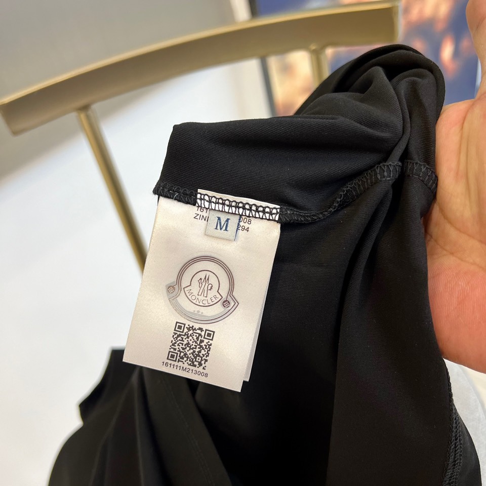 頂級高仿蒙口春夏男士立體logo刺繡圓領短袖T恤衫