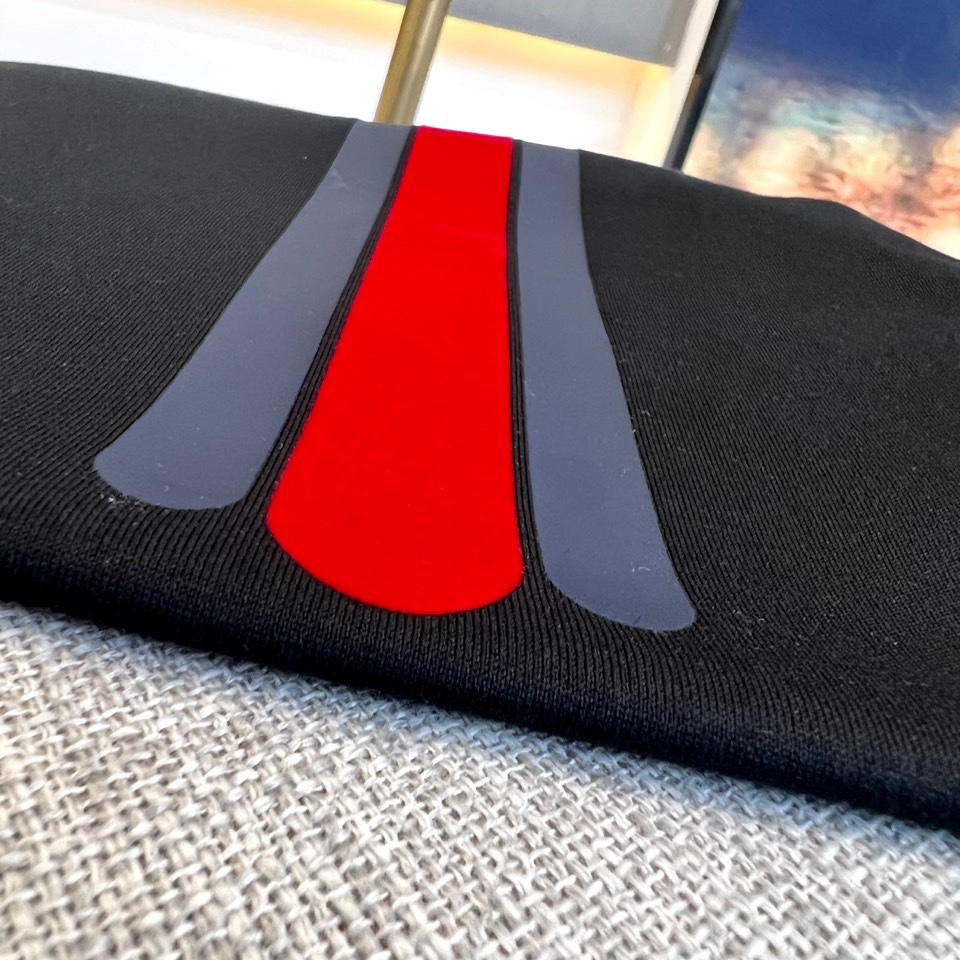 蒙口高仿男裝刺繡logo短袖純棉T恤拼色工藝精品男T恤彈力修身