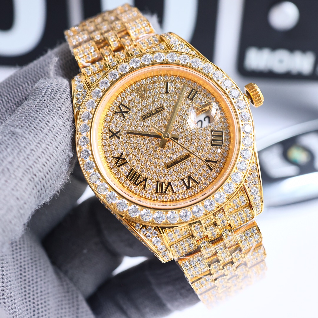 三珠鋼帶的 五珠鋼帶頂級高仿勞力士ROLEX金色晚報8215機芯