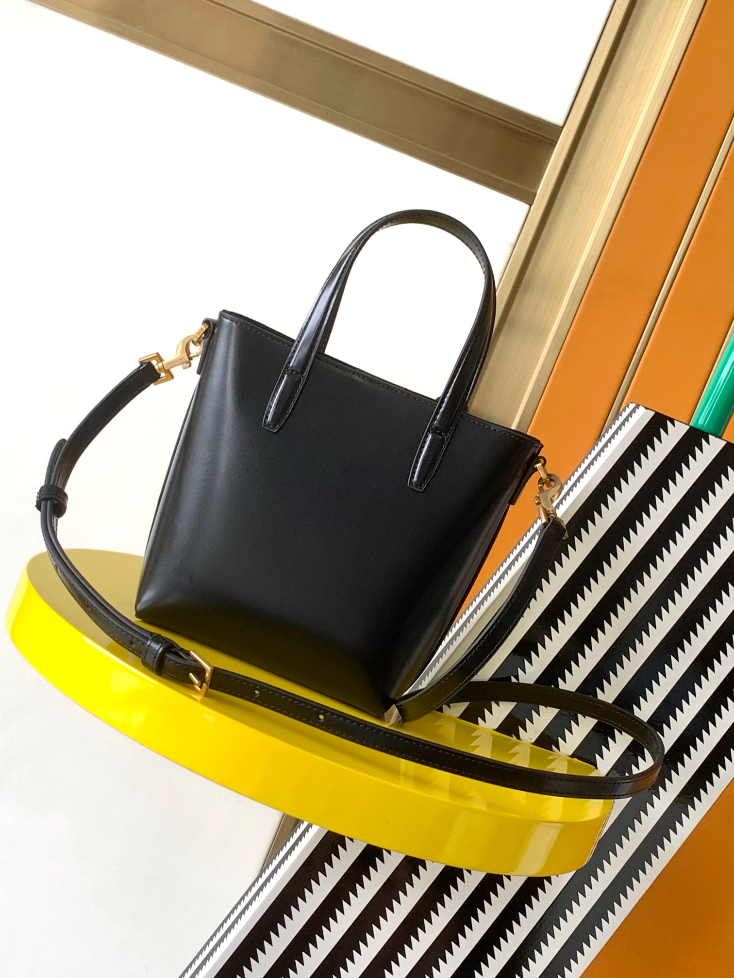 原單複刻YSL聖羅蘭包包 saint laurent box皮革toy購物袋 黑色