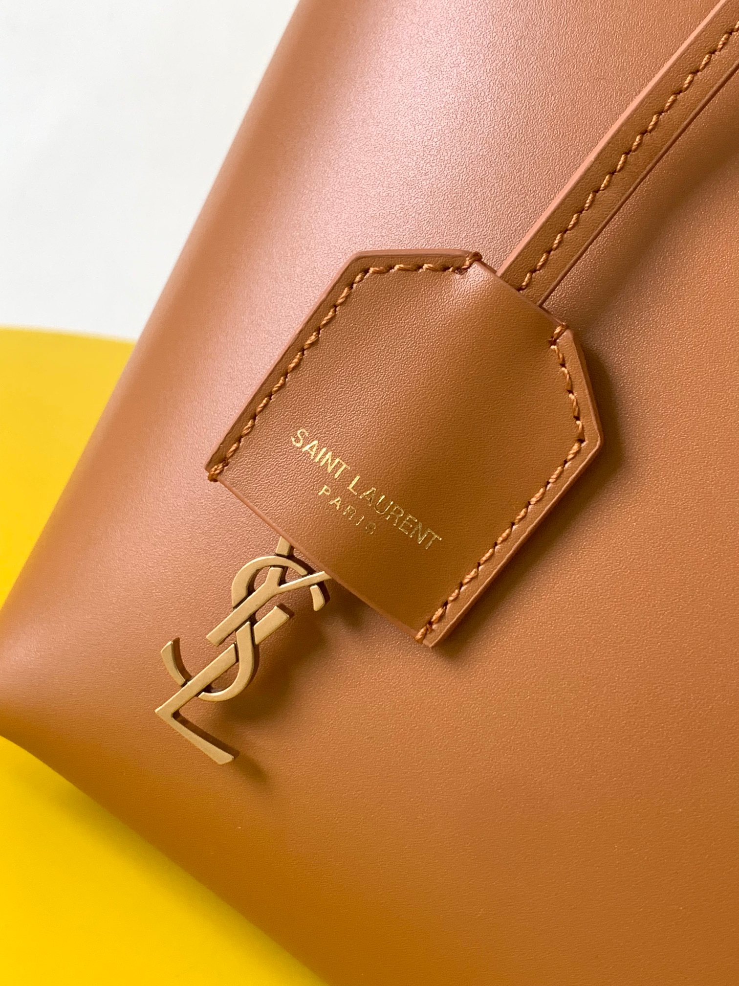 原單複刻YSL聖羅蘭包包 saint laurent box皮革toy購物袋 棕色