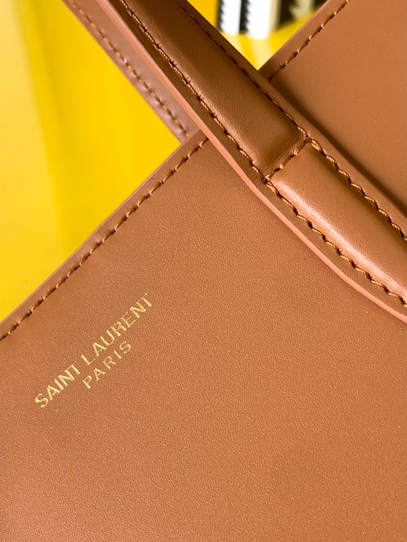 原單複刻YSL聖羅蘭包包 saint laurent box皮革toy購物袋 棕色