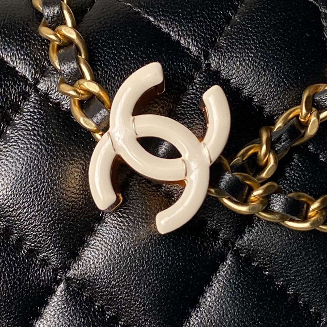 CHANEL香奈兒精仿woc系列黑色單肩包斜挎包鏈條包