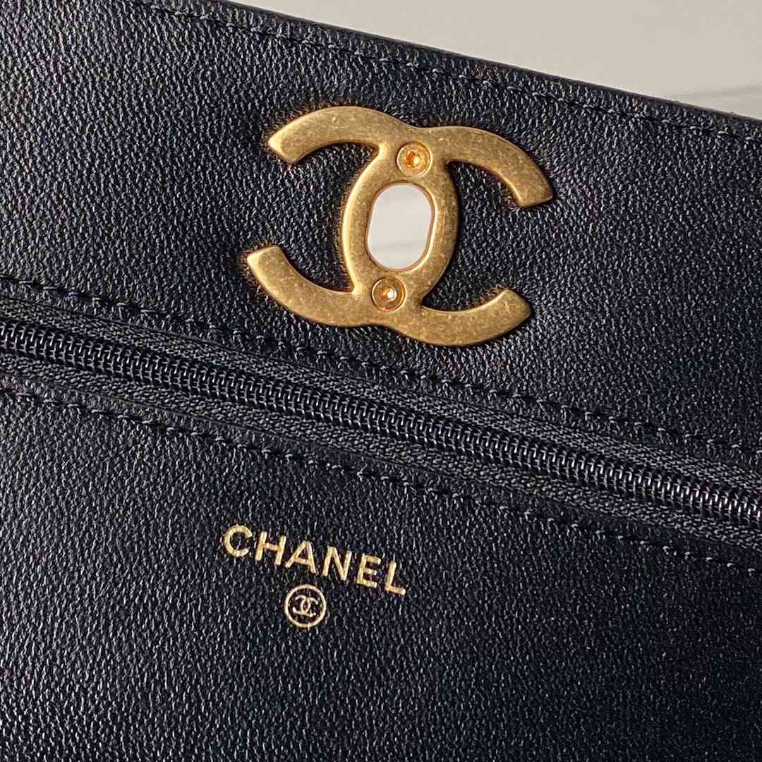 CHANEL香奈兒精仿woc系列黑色單肩包斜挎包鏈條包