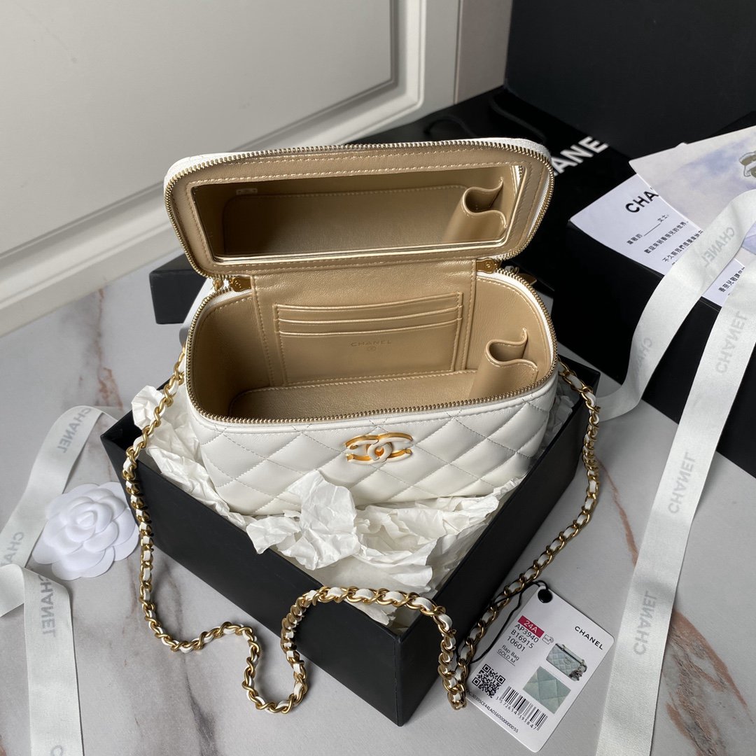 CHANEL香奈兒頂級新品女士羊皮化妝包單肩包mini形狀