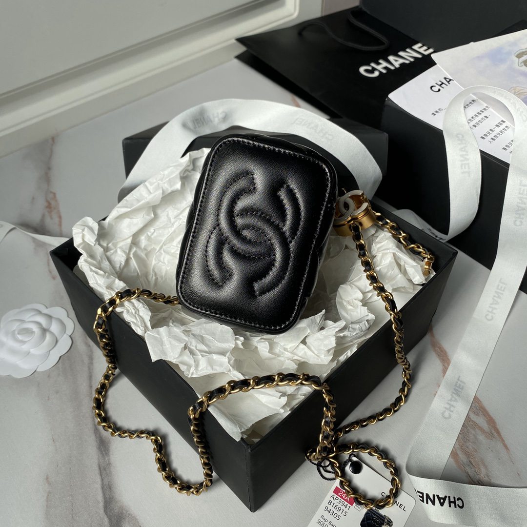 CHANEL2024新品A貨女款AP3940化妝包黑色包包
