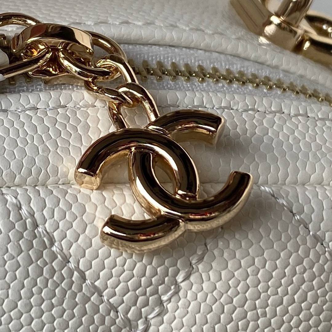 CHANEL原單AP3573mini荔枝紋小雙肩包白色超級完美