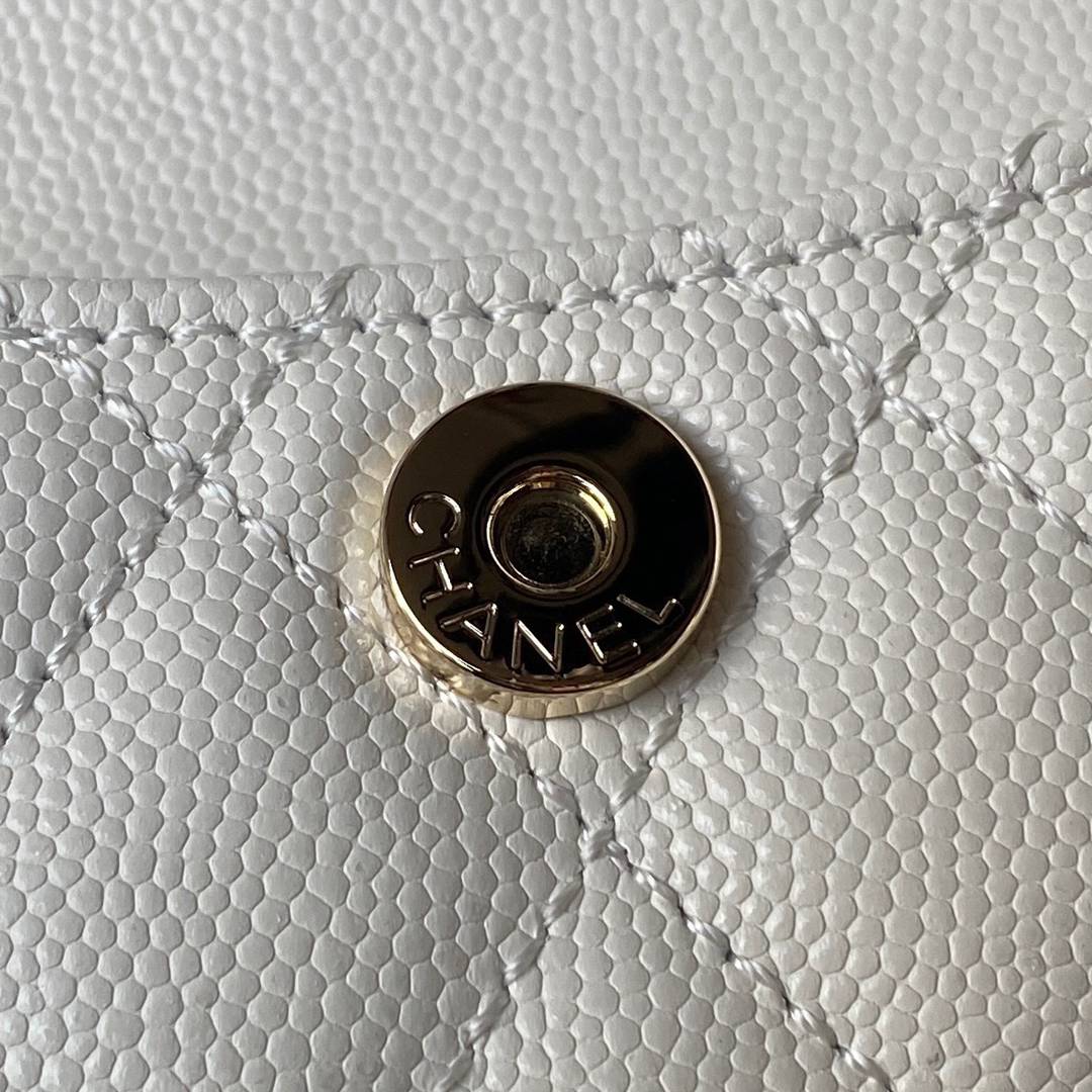 CHANEL原單AP3573mini荔枝紋小雙肩包白色超級完美
