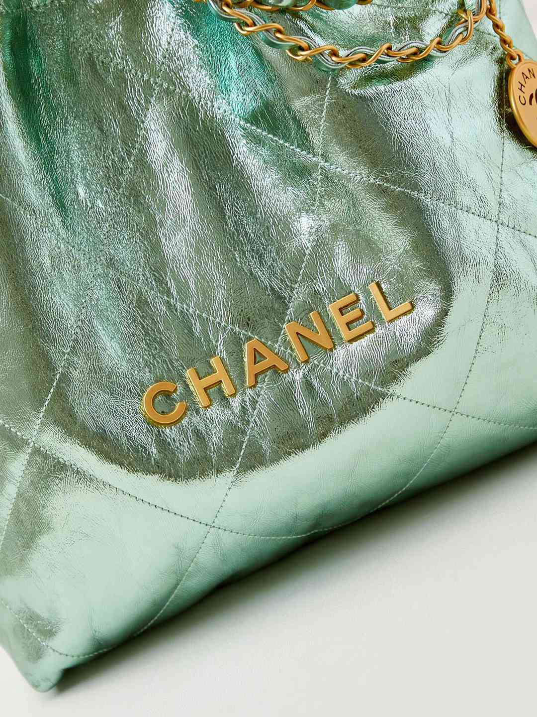 22bag香奈兒CHANEL爆款最火的系列女款綠色包包手提包