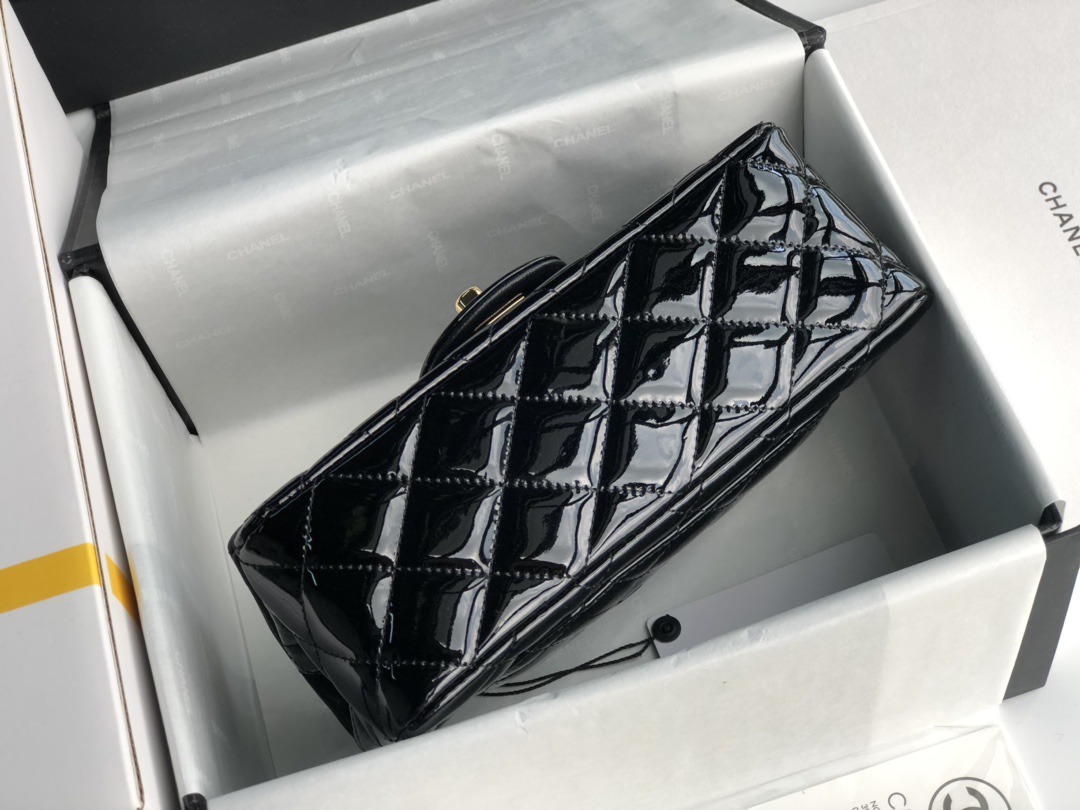CHANEL CF系列高仿漆皮包包Classics bags單肩包斜挎包女款黑色真皮