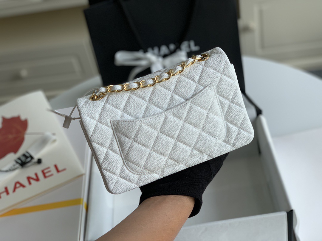 CHANEL CFmini 高仿女款白色羊皮手提包單肩包