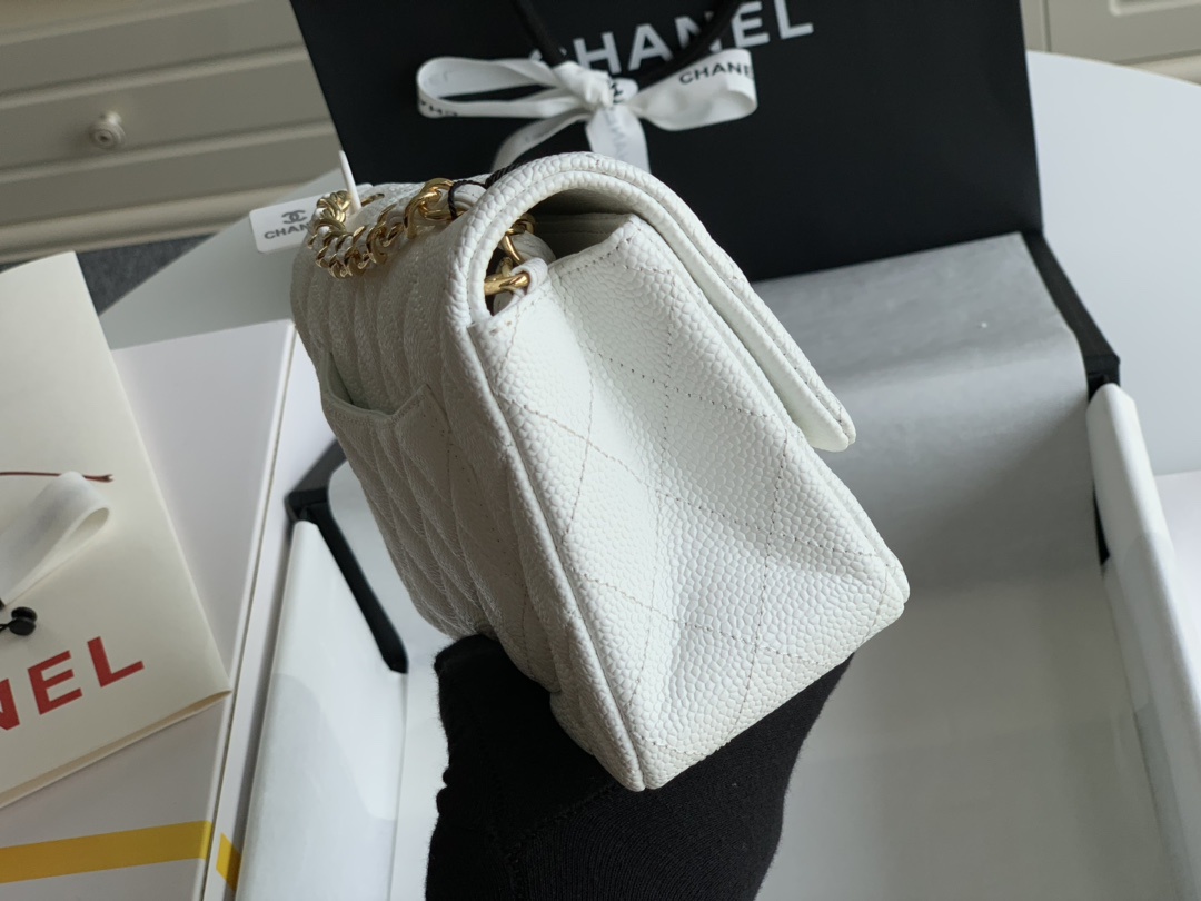 CHANEL CFmini 高仿女款白色羊皮手提包單肩包
