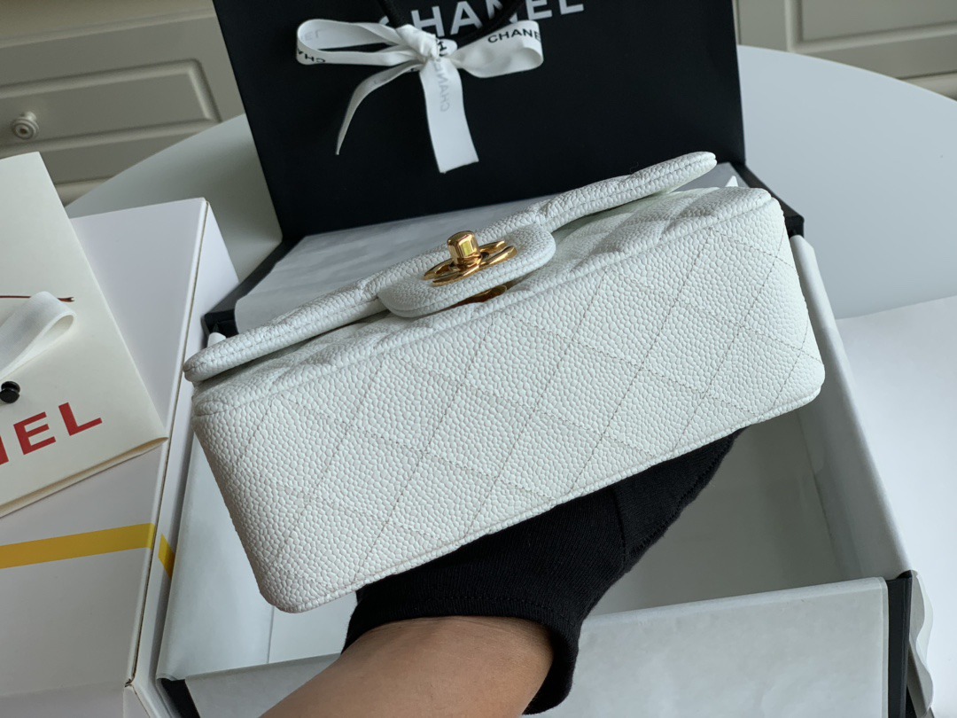 CHANEL CFmini 高仿女款白色羊皮手提包單肩包