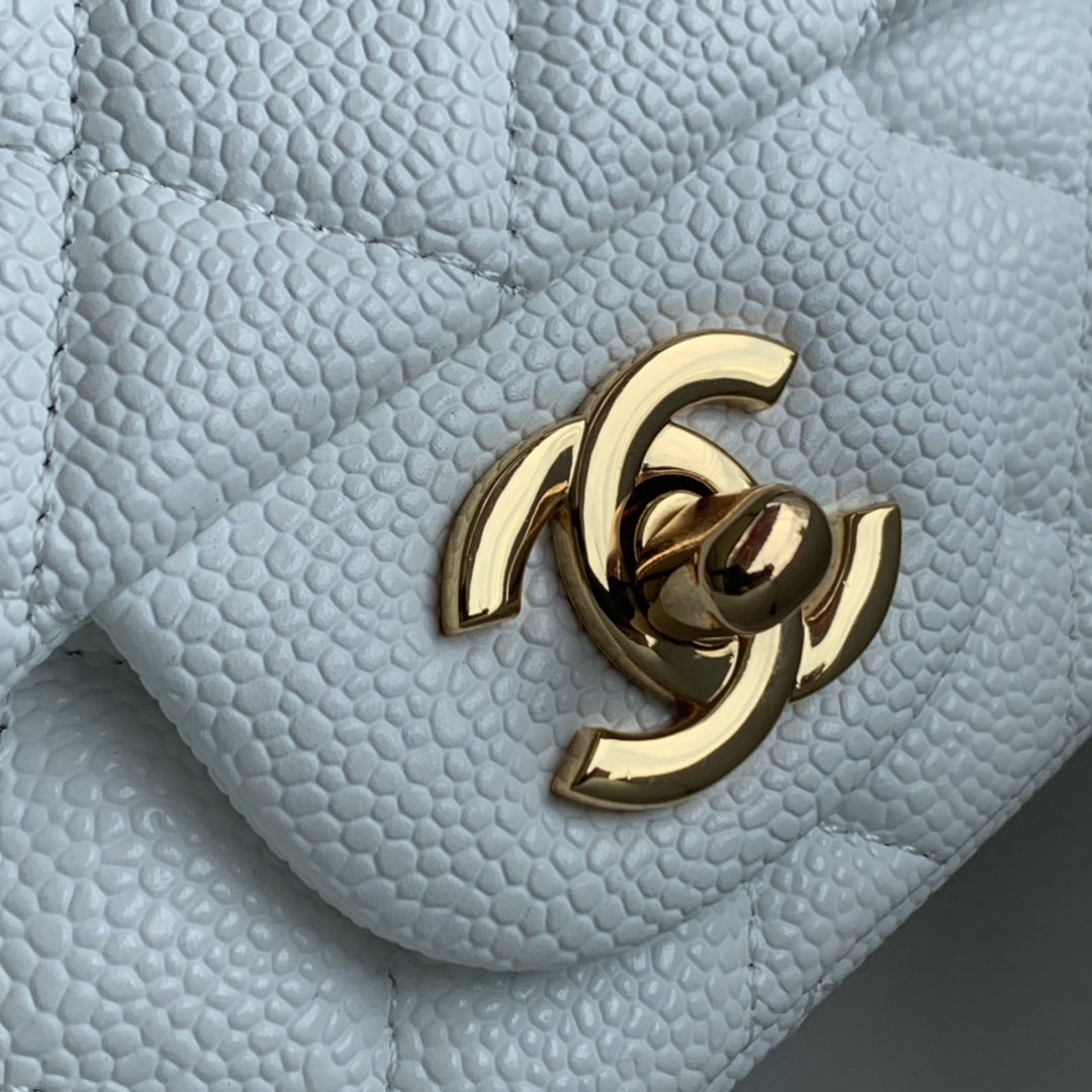 CHANEL CFmini 高仿女款白色羊皮手提包單肩包