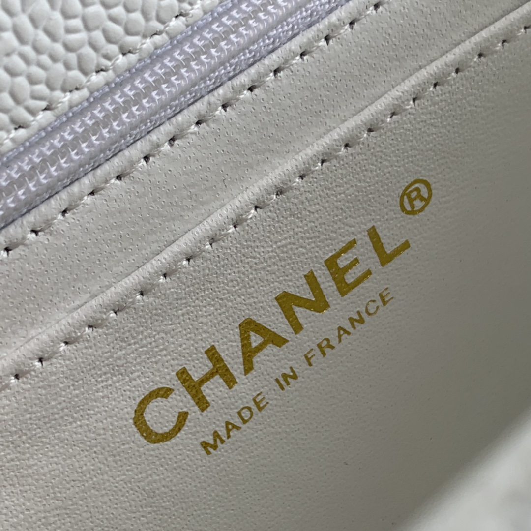 CHANEL CFmini 高仿女款白色羊皮手提包單肩包
