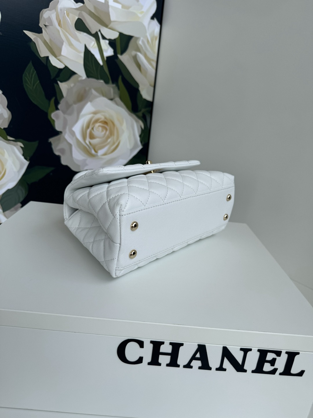 頂級高仿24CM CF系列CHANEL真皮手提包斜挎包錢包女款白色