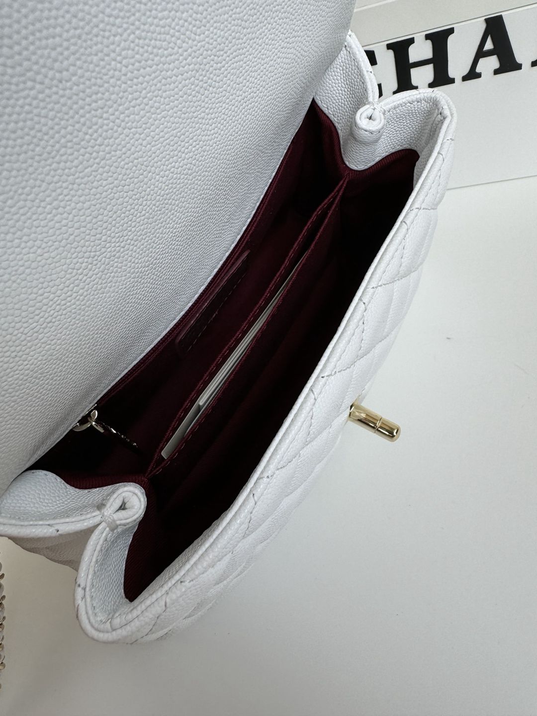 頂級高仿24CM CF系列CHANEL真皮手提包斜挎包錢包女款白色