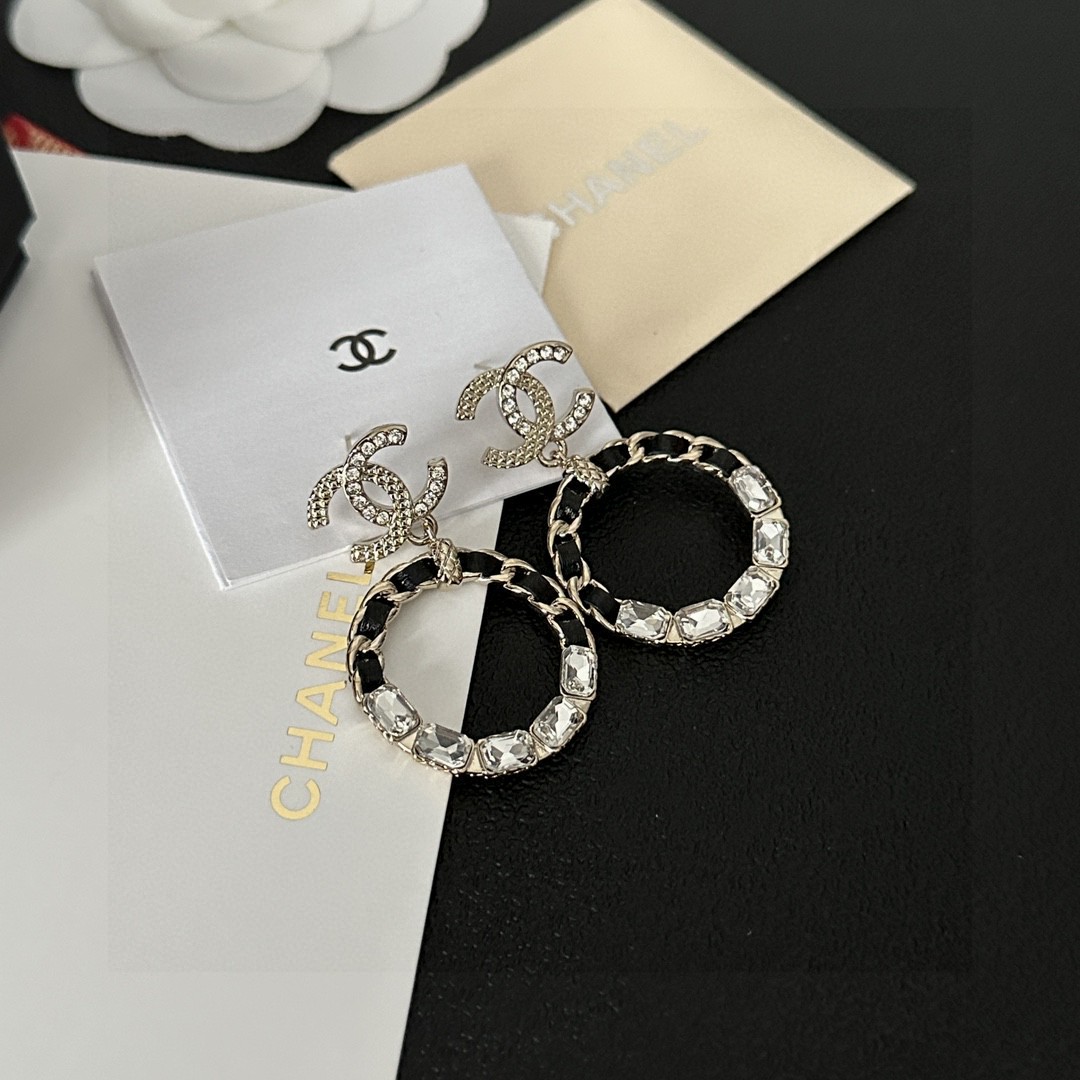 頂級原單CHANEL香奈兒圓環字母耳釘女款奢侈品耳環