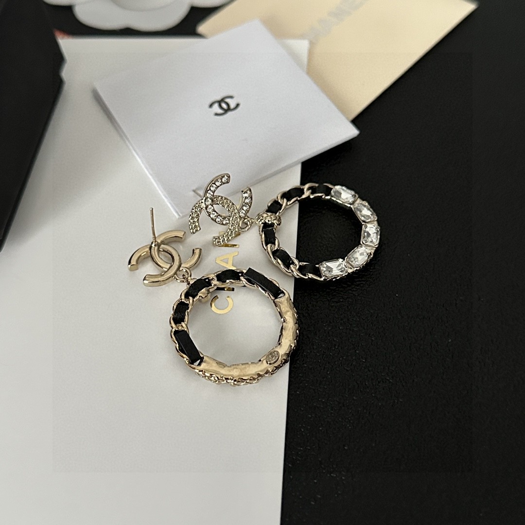 頂級原單CHANEL香奈兒圓環字母耳釘女款奢侈品耳環