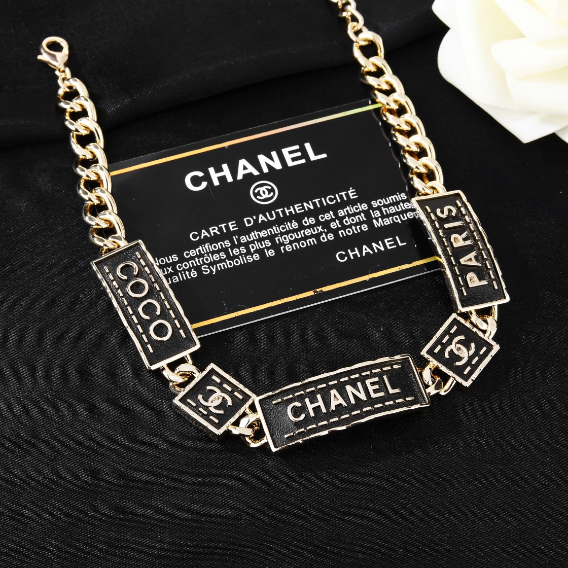 高仿CHANEL專櫃同步雙C黃銅材質女款項鏈超級好看