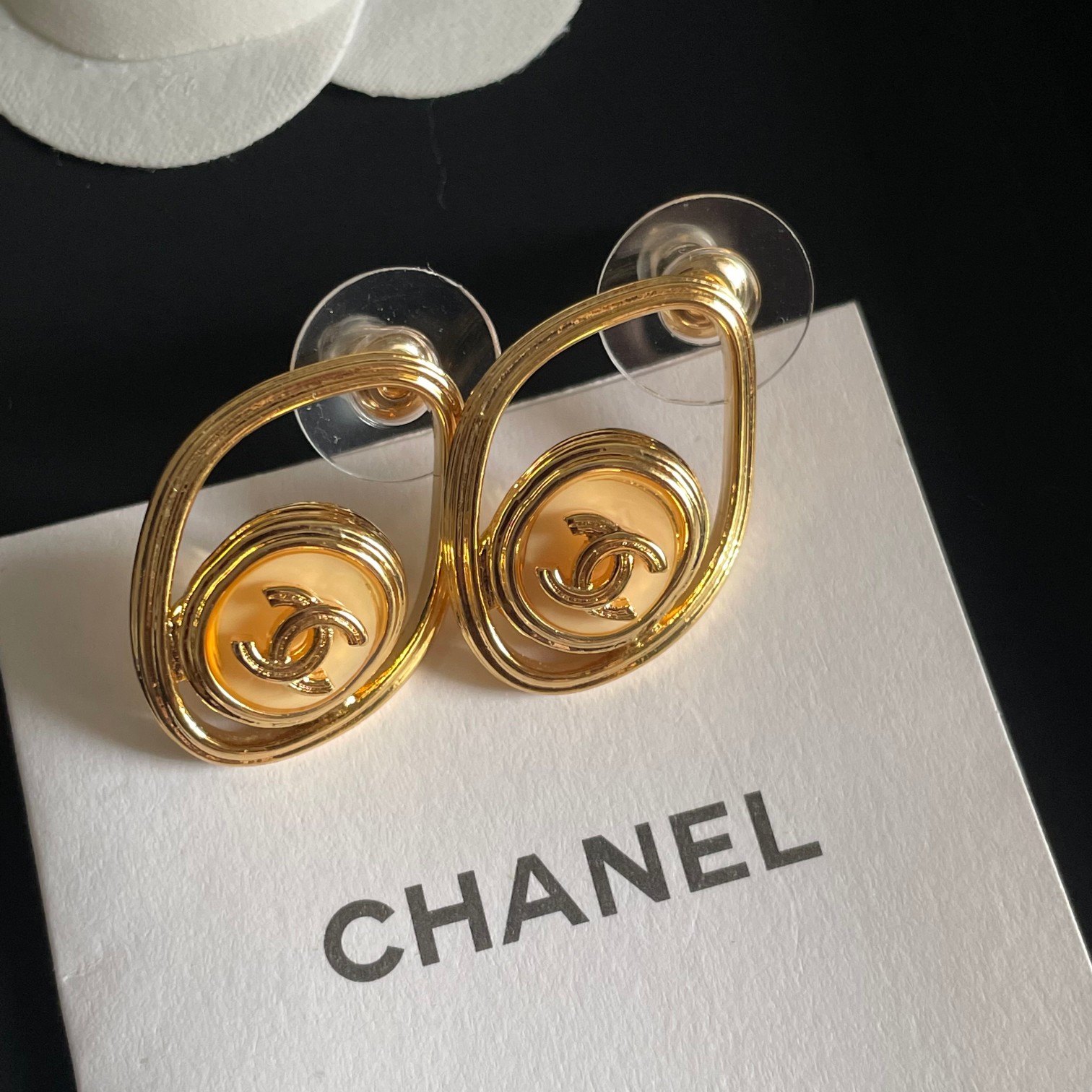 非常顯氣質CHANEL香奈兒原版復刻雙C耳釘女款耳環