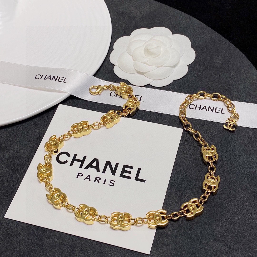 高仿CHANEL雙C中古銅色粗項鏈專櫃同步