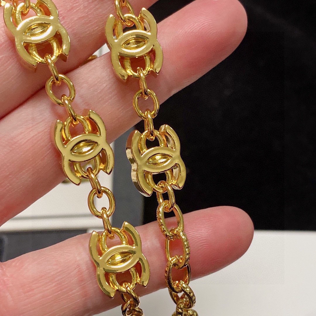 高仿CHANEL雙C中古銅色粗項鏈專櫃同步