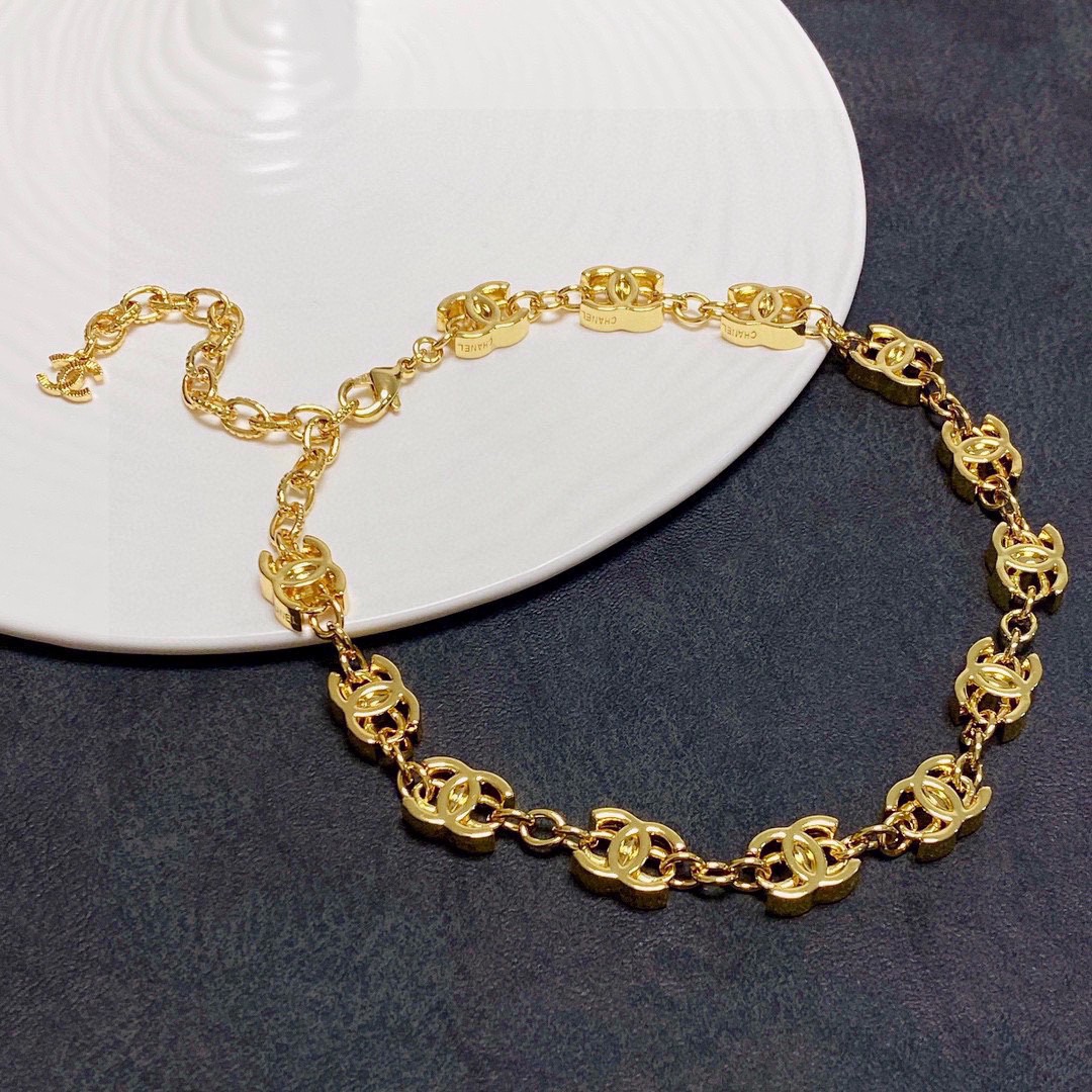 高仿CHANEL雙C中古銅色粗項鏈專櫃同步