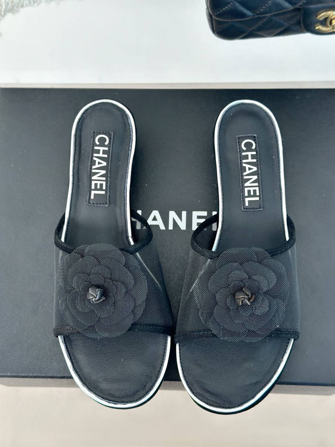 CHANEL小香家頂級復刻奢侈品羊皮拖鞋平底鞋時尚休閒鞋
