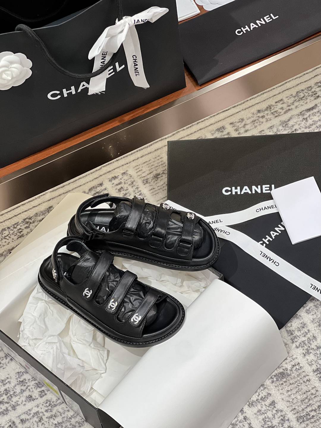 頂級原單CHANEL一比一休閒鞋 羊皮內裡沙灘鞋 運動休閒鞋
