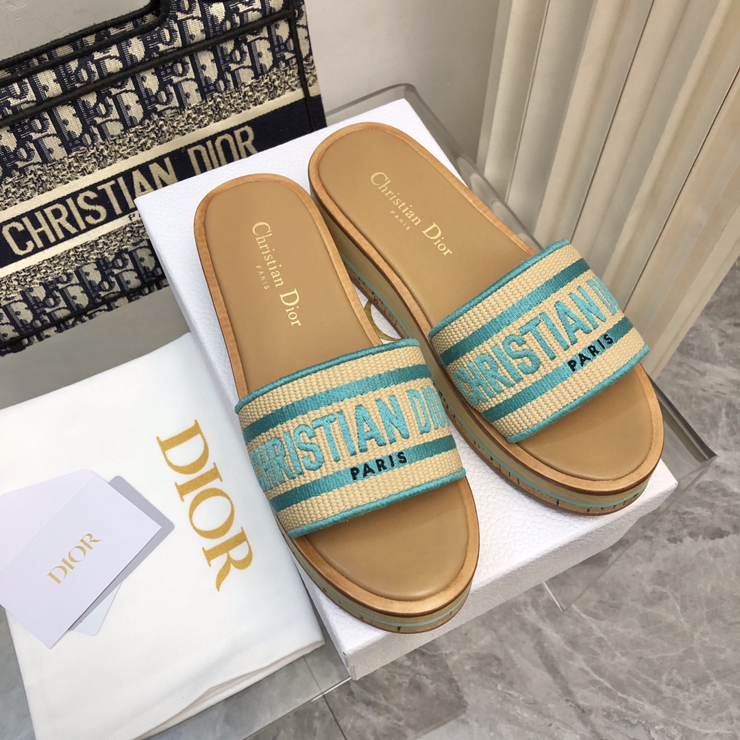DIOR頂級一比一厚低木低涼鞋
