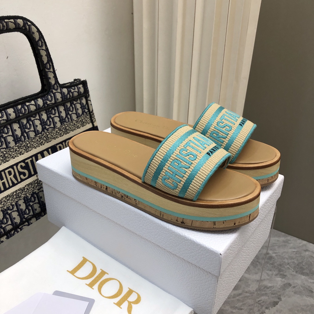 DIOR頂級一比一厚低木低涼鞋