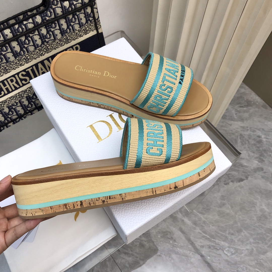 DIOR頂級一比一厚低木低涼鞋