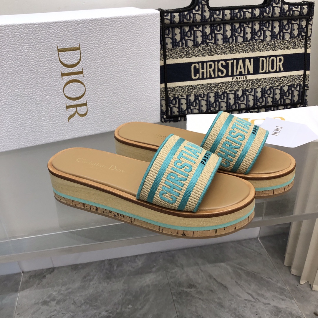 DIOR頂級一比一厚低木低涼鞋
