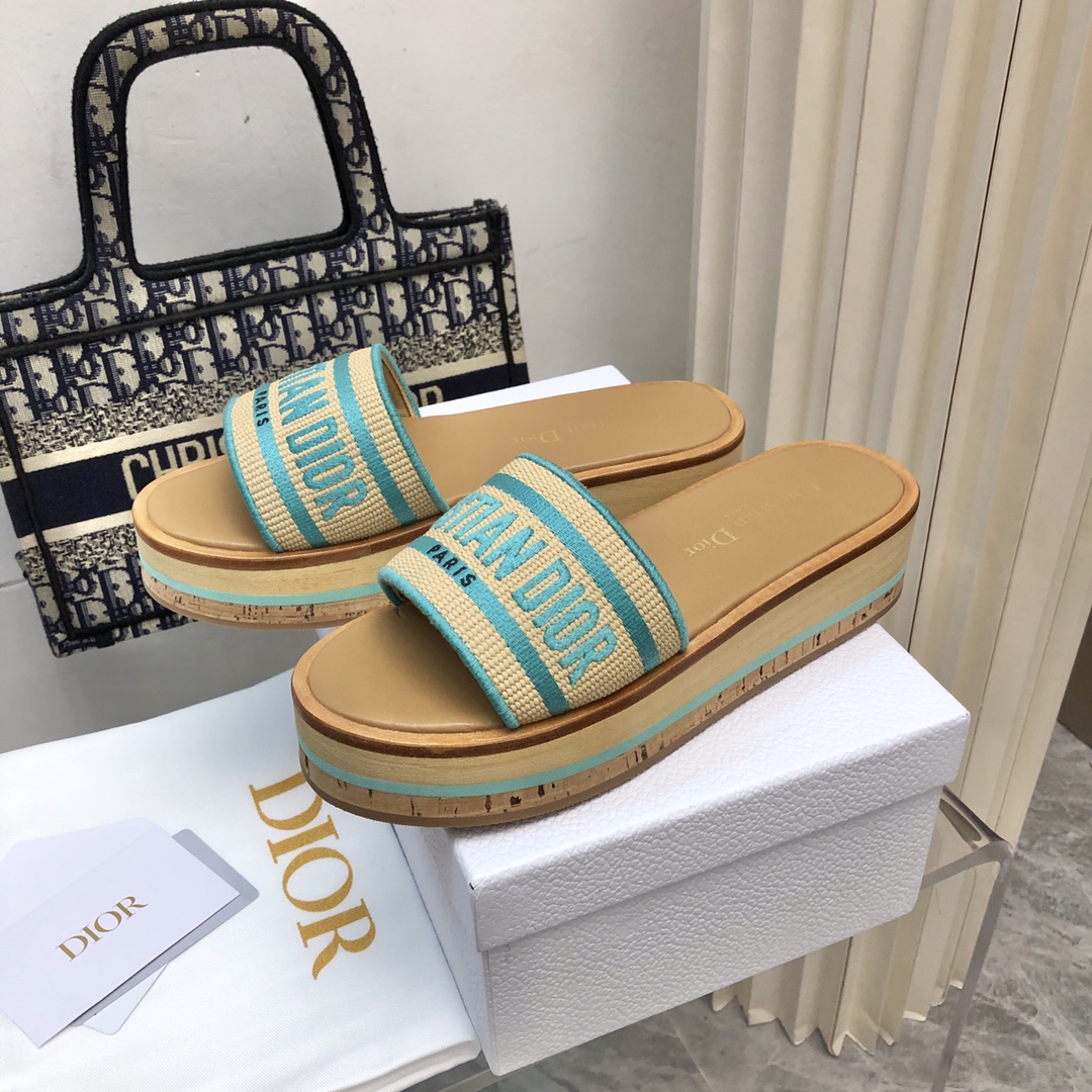 DIOR頂級一比一厚低木低涼鞋