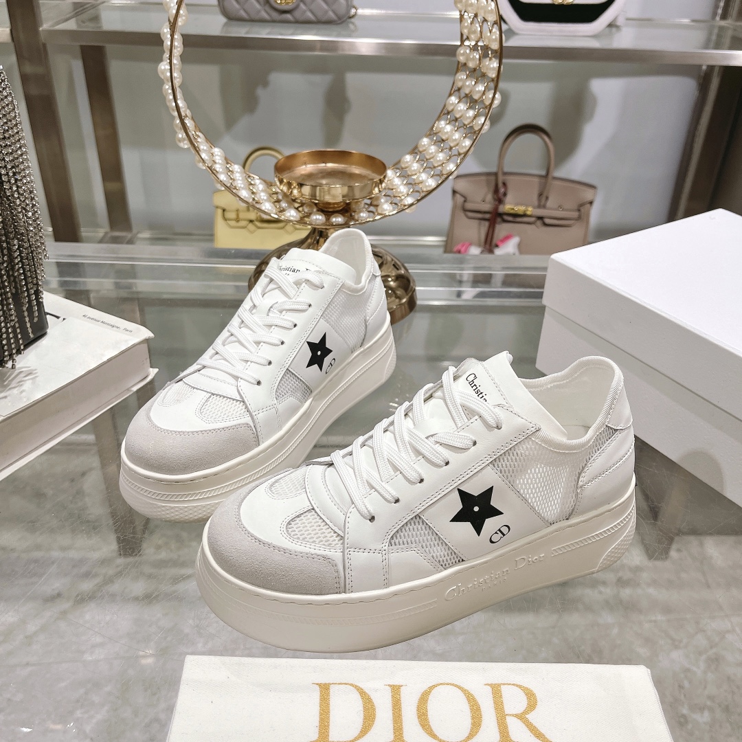 DIOR頂級復刻女士運動休閒鞋 小白色新品