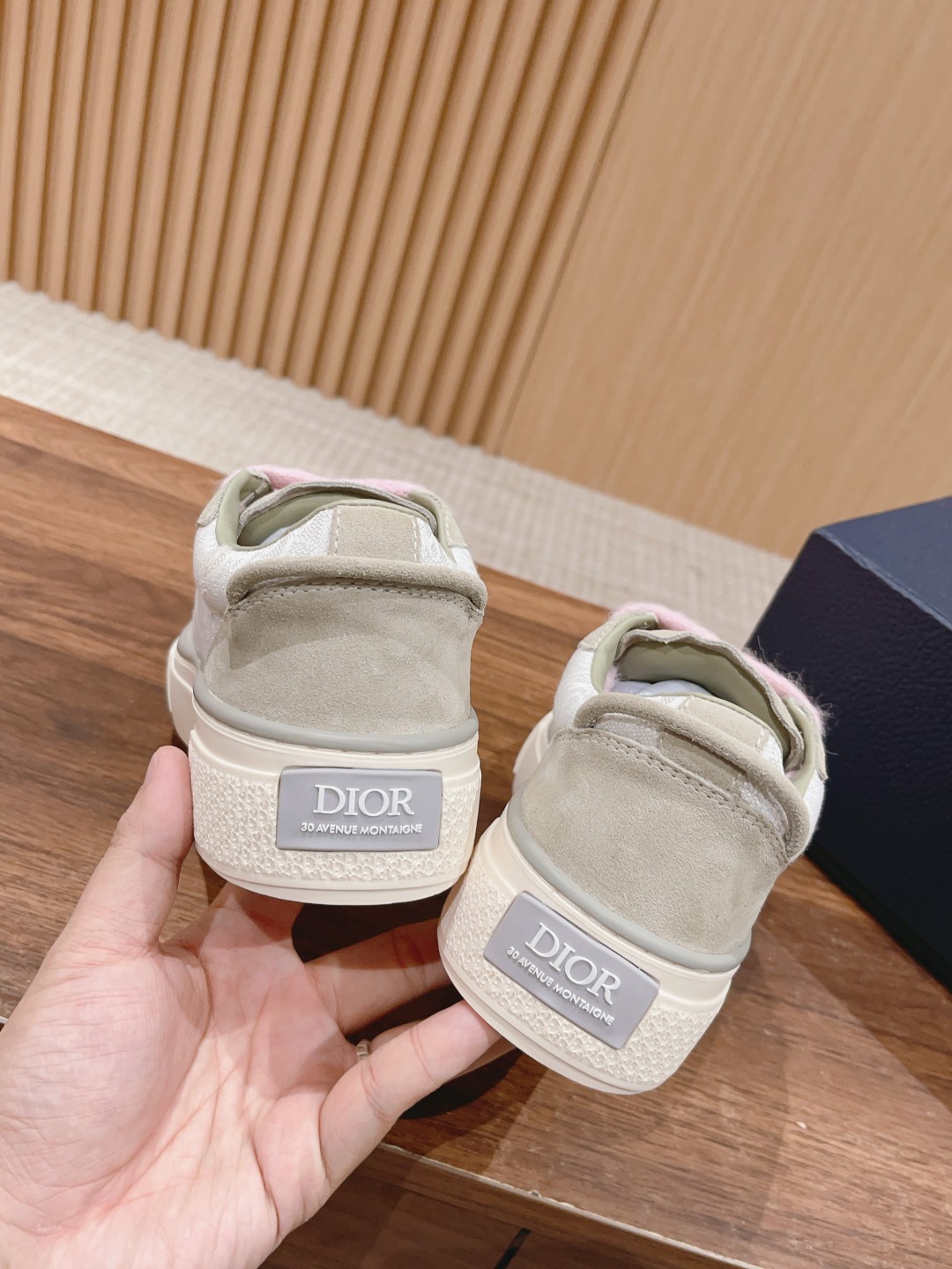 頂級設計DIOR女款運動休閒鞋 粉色鞋帶