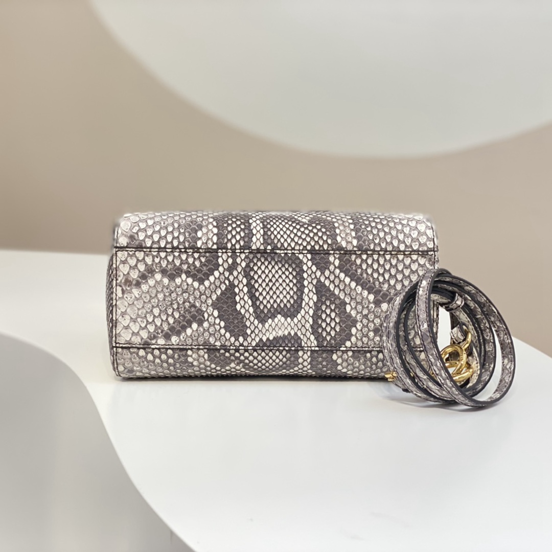 頂級精仿 Fendi peekaboo Mini號稀有羊皮蛇皮包包手提包