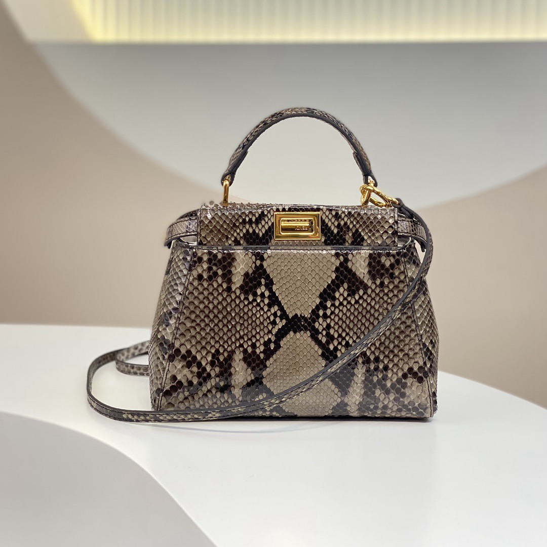 Fendi peekaboo頂級原單mini號蛇皮女款包包手提包