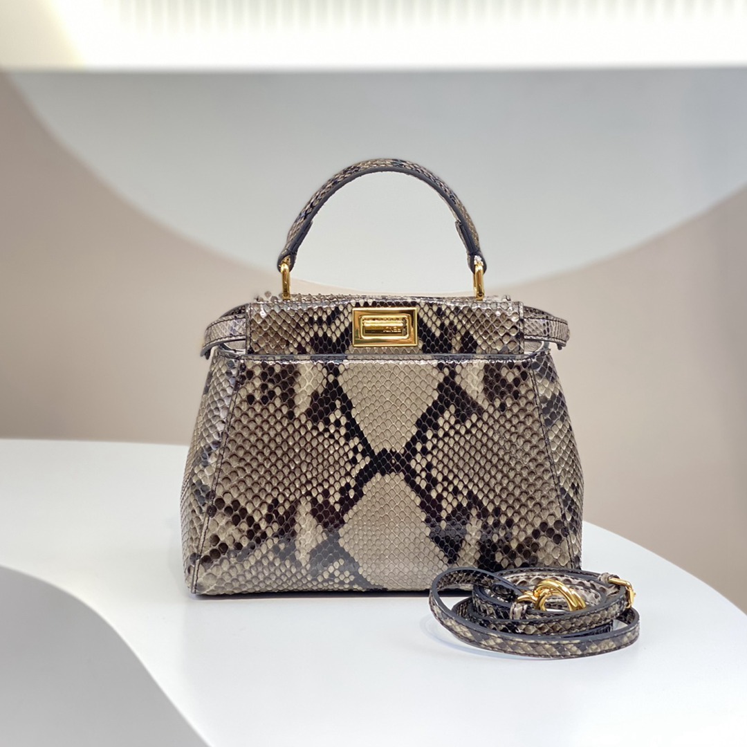Fendi peekaboo頂級原單mini號蛇皮女款包包手提包