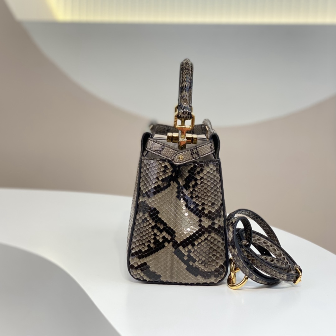Fendi peekaboo頂級原單mini號蛇皮女款包包手提包