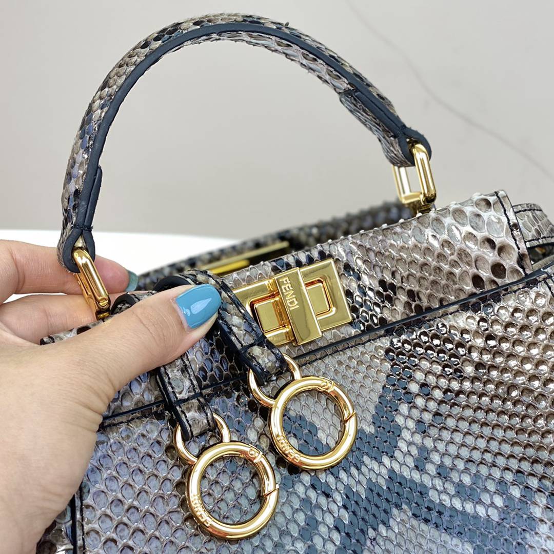 Fendi peekaboo頂級原單mini號蛇皮女款包包手提包