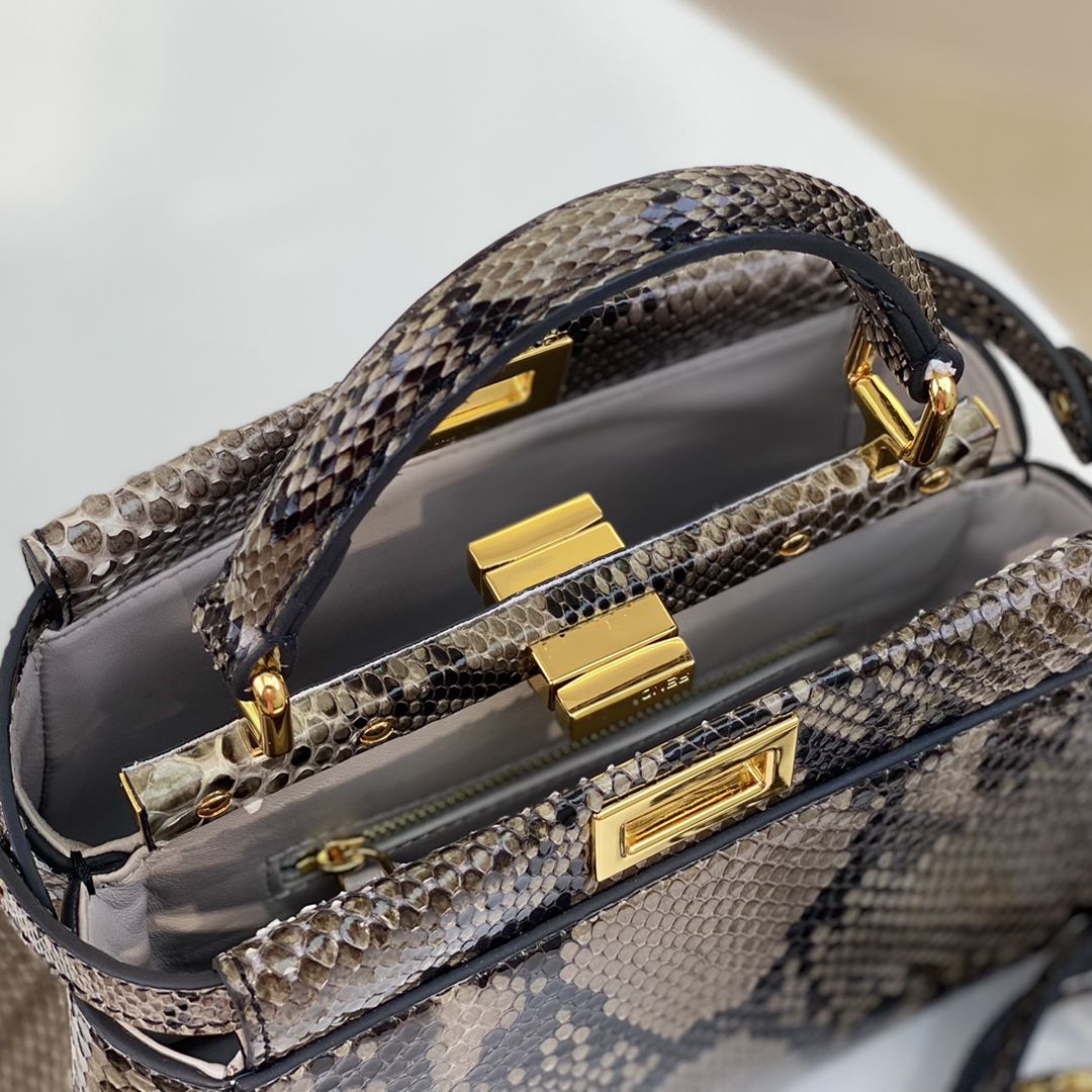 Fendi peekaboo頂級原單mini號蛇皮女款包包手提包