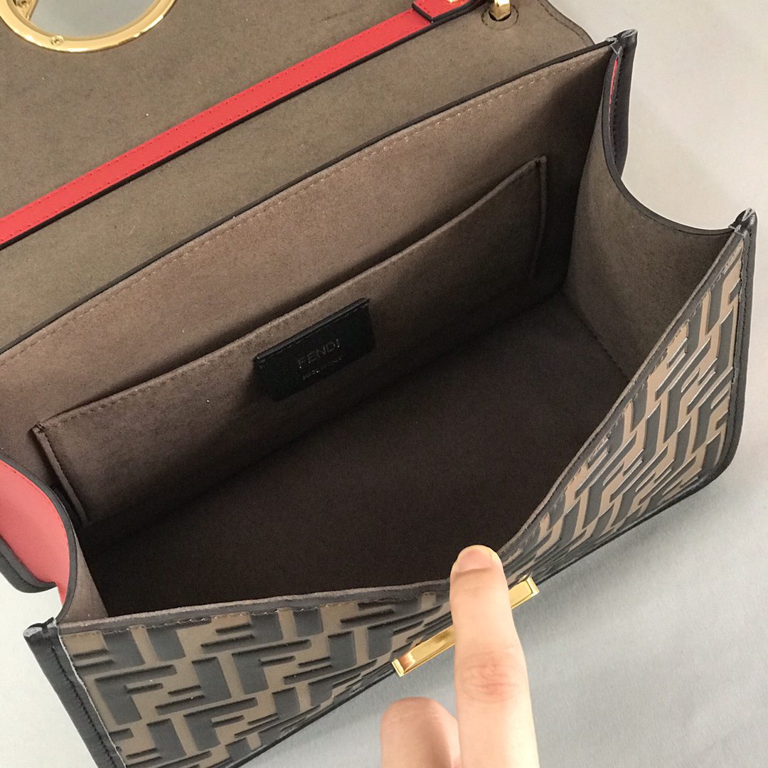 雙色F標識牛皮拼接女包優雅手提包Fendi原單包包斜挎包