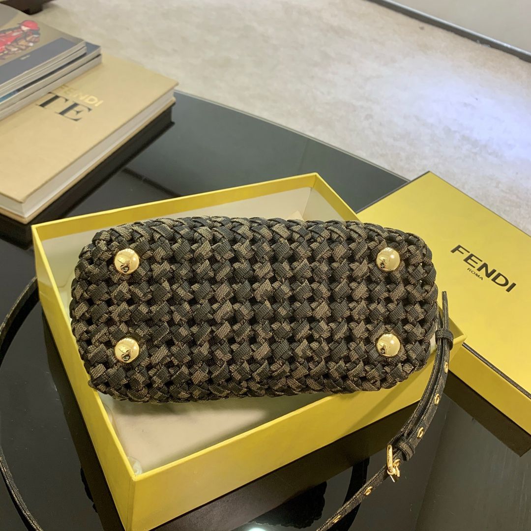 新品編輯老花小貓原單Fendi peekaboo系列經典手袋手提包