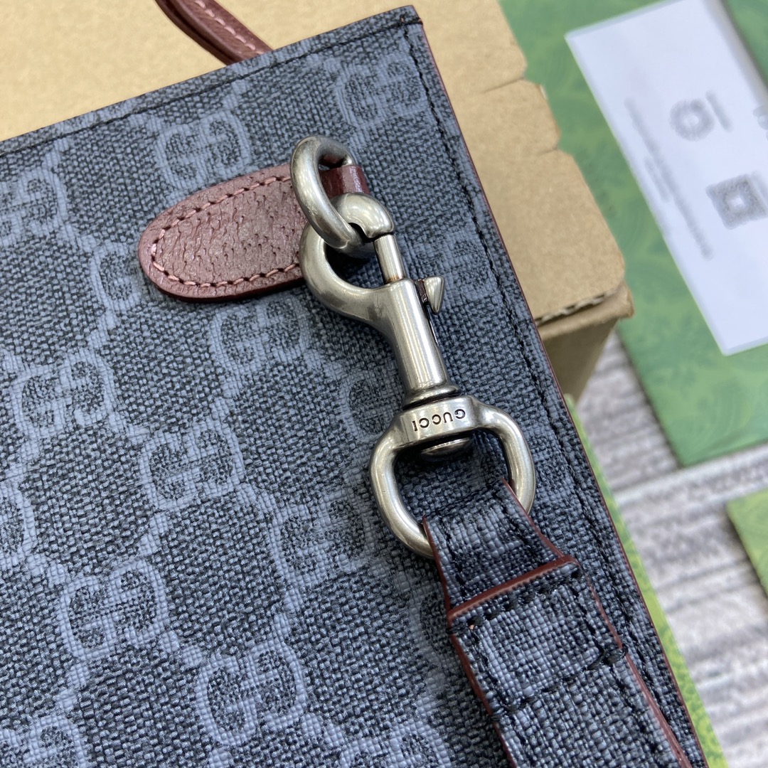 Gucci新品全套包裝男款手拿包高仿包包 頂級面料專櫃同步