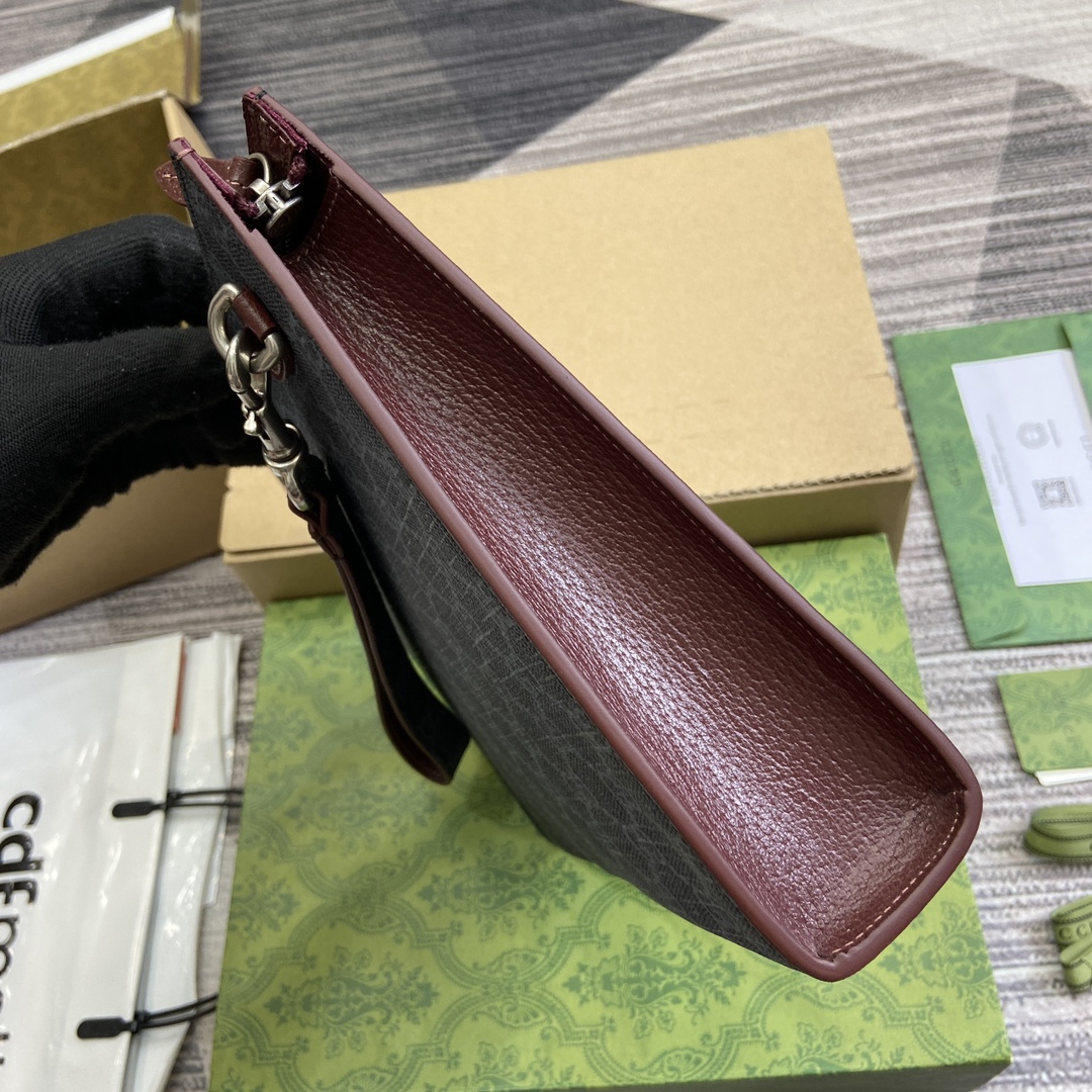 Gucci新品全套包裝男款手拿包高仿包包 頂級面料專櫃同步