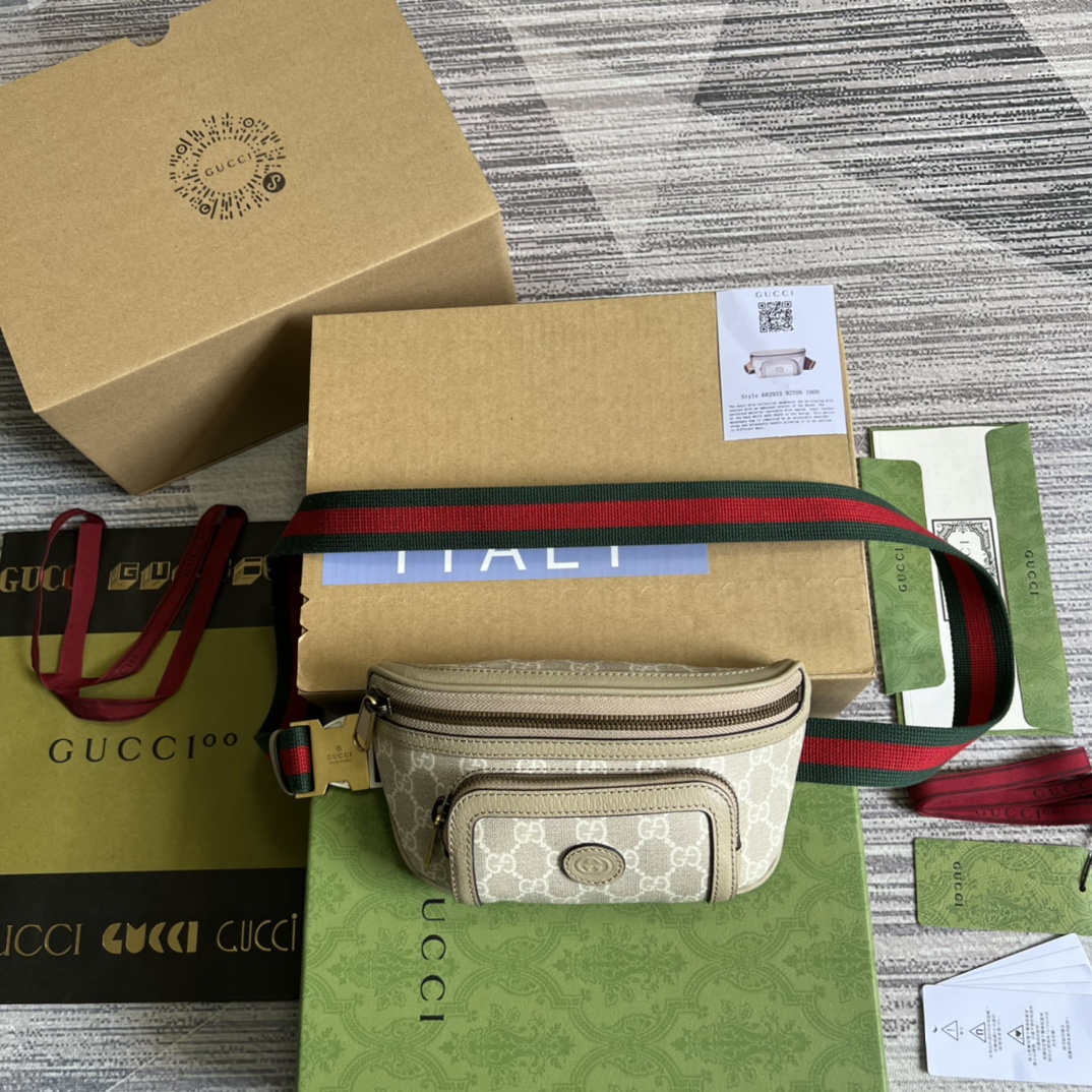 Gucci高仿包包Supreme帆布製作女款胸包單肩包