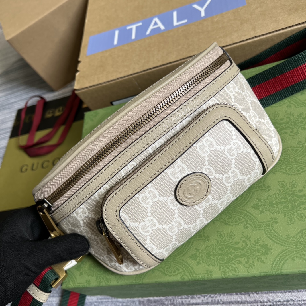 Gucci高仿包包Supreme帆布製作女款胸包單肩包